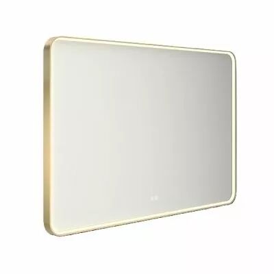 Miroir led PROMESS rectangle 120x80cm 32W avec anti-bu�e / Cadre dor� - DECOTEC R�f. 1747233