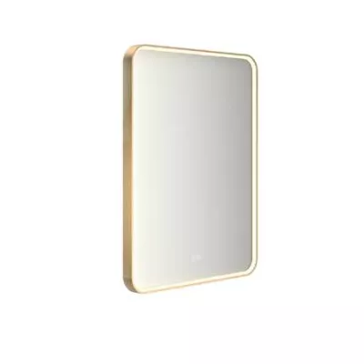 Miroir led PROMESS rectangle 60x80cm 22W avec anti-bu�e / Cadre dor� - DECOTEC R�f. 1747203