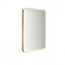Miroir led PROMESS rectangle 60x80cm 22W avec anti-bu&eacute;e / Cadre dor&eacute; - DECOTEC R&eacute;f. 1747203