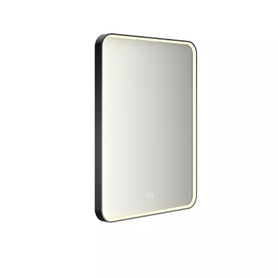 Miroir led PROMESS rectangle 60x80cm 22W avec anti-bu�e / Cadre noir - DECOTEC R�f. 1747202