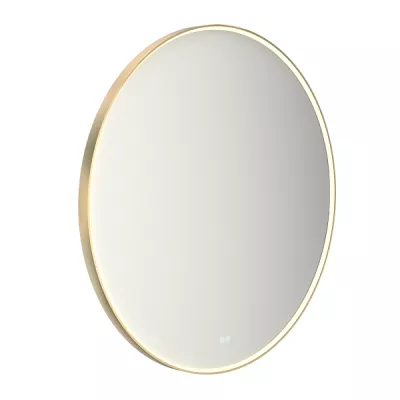 Miroir led PROMESS rond �110cm 28W avec anti-bu�e / Cadre dor� - DECOTEC R�f. 1747263