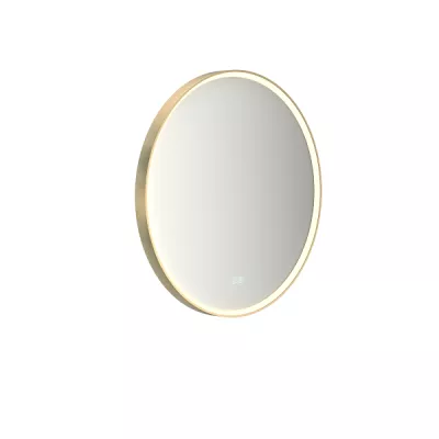 Miroir led PROMESS rond �70cm 18W avec anti-bu�e / Cadre dor� - DECOTEC R�f. 1747243