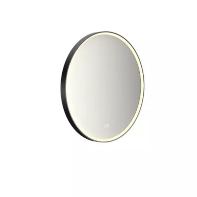 Miroir led PROMESS rond �70cm 18W avec anti-bu�e / Cadre noir - DECOTEC R�f. 1747242