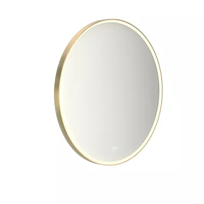 Miroir led PROMESS rond �90cm 23W avec anti-bu�e / Cadre dor� - DECOTEC R�f. 1747253