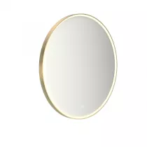 Miroir led PROMESS rond &Oslash;90cm 23W avec anti-bu&eacute;e / Cadre dor&eacute; - DECOTEC R&eacute;f. 1747253