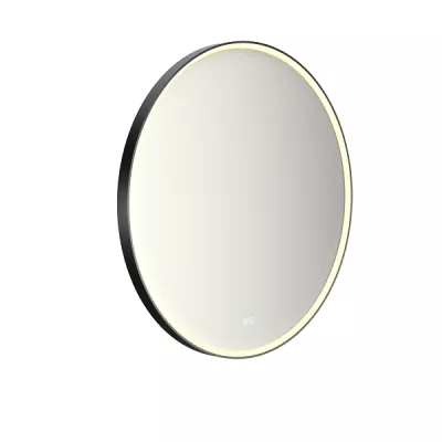 Miroir led PROMESS rond �90cm 23W avec anti-bu�e / Cadre noir - DECOTEC R�f. 1747252