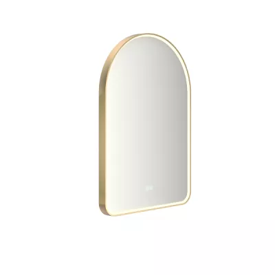 Miroir led PROMESS semi-oblong 55x80cm 20W avec anti-bu�e / Cadre dor� - DECOTEC R�f. 1747273