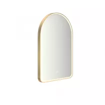 Miroir led PROMESS semi-oblong 55x80cm 20W avec anti-bu&eacute;e / Cadre dor&eacute; - DECOTEC R&eacute;f. 1747273