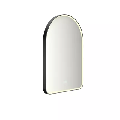 Miroir led PROMESS semi-oblong 55x80cm 20W avec anti-bu�e / Cadre noir - DECOTEC R�f. 1747272