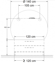 Miroir led Reflet Moon+ 120/140cm cadre laqué - Sanijura Réf. 905067