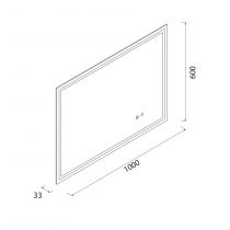 Miroir ledsensor 30W & anti-buée CHICAGO II 100x60 cm (horizontal ou vertical) - SALGAR Réf. 87854