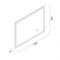 Miroir ledsensor 30W & anti-buée CHICAGO II 120x60 cm (horizontal ou vertical) - SALGAR Réf. 87855