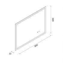 Miroir ledsensor 30W & anti-buée CHICAGO II 80x60 cm (horizontal ou vertical) - SALGAR Réf. 87853