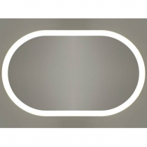 Miroir Oblong+ 80x65cm (horizontal ou vertical) avec éclairage LED 26W cadre Blanc - SANIJURA Réf. 905080