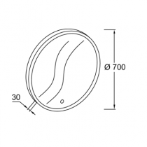 Miroir périph. rond LED+antibuée 70cm - JACOB DELAFON Réf. EB1436-NF