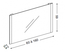 Miroir Reflet Edgy 140x65cm avec éclairage LED 24W & antibuée 40W - SANIJURA Réf. 905076