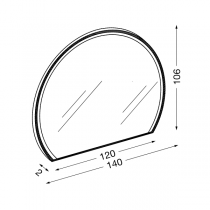 Miroir Reflet MOON+ 120/140cm avec éclairage LED 33W cadre laqué (anti-buée en option) - Sanijura Réf. 905067