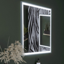 Miroir Reflet Quattro+ 60x60cm cadre MDF laqué - SANIJURA Réf. 905049