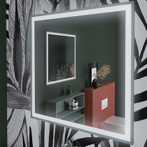 Miroir Reflet Quattro 60x60cm cadre MDF laqué - SANIJURA Réf. 905049
