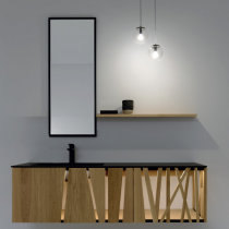 Miroir Reflet Style 40x100cm cadre laqué Noir (spot en option) - SANIJURA Réf. 905003