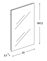 Miroir Reflet toute hauteur 40x120cm (spot en option) - SANIJURA Réf. 901034