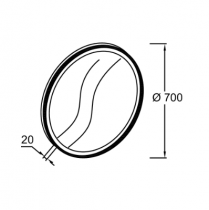 Miroir rond 70cm cadre et LED Doré - JACOB DELAFON Réf. EB1289-GLD