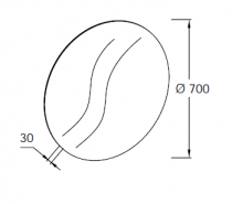 Miroir rond Candide biseauté 70cm - JACOB DELAFON Réf. EB1428-NF