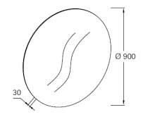 Miroir rond Candide biseauté 90cm - JACOB DELAFON Réf. EB1429-NF