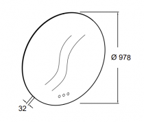 Miroir rond LED percé pour mélangeur - JACOB DELAFON Réf. EB1491-NF