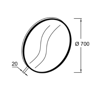 Miroir rond Silhouette 70cm cadre cadre Bronze - JACOB DELAFON R�f. EB1177-CPR