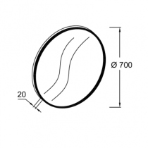 Miroir rond Silhouette 70cm cadre Doré - JACOB DELAFON Réf. EB1177-GLD