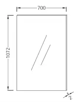 Miroir toute hauteur 70 cm - Jacob Delafon Réf. EB1244-NF