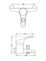 Mitigeur bain-douche Eclypse Chromé  - OZE Réf. EC29