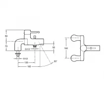 Mitigeur bain-douche m&eacute;canique sur gorge C&Uuml;FF Chrom&eacute; - JACOB DELAFON R&eacute;f. E37043-CP