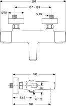 Mitigeur bain-douche mural - Ideal Standard Réf. A4623AA