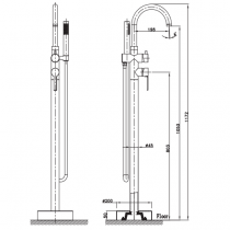 Mitigeur bain-douche sur pied Figaro Carbone - O\'DESIGN Réf. FIG30CA