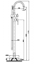 Mitigeur bain-douche sur pied Figaro Or brossé - O\'DESIGN Réf. FIG30OB