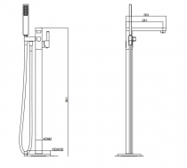 Mitigeur bain-douche sur pied Grafik Chromé - O\'DESIGN Réf. GRAF30C