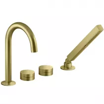 Mitigeur bain-douche sur plage 4 trous Laiton bross&eacute; - JACOB DELAFON R&eacute;f. E39572-4-2MB