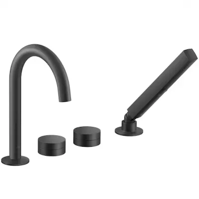 Mitigeur bain-douche sur plage 4 trous Noir mat - JACOB DELAFON R�f. E39572-4-BL