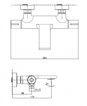 Mitigeur bain douche thermostatique Figaro Carbone - O\'DESIGN Réf. FIG330CA