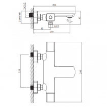 Mitigeur bain-douche thermostatique Grafik Cuivre brossé - O\'DESIGN Réf. GRAF330CB