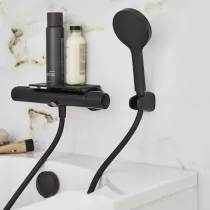 Mitigeur bain-douche thermostatique M&eacute;tro Noir mat avec tablette - Jacob Delafon R&eacute;f. E21768-BL