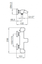 Mitigeur bain-douche thermostatique Premier Chromé - GRB Réf. 50210500