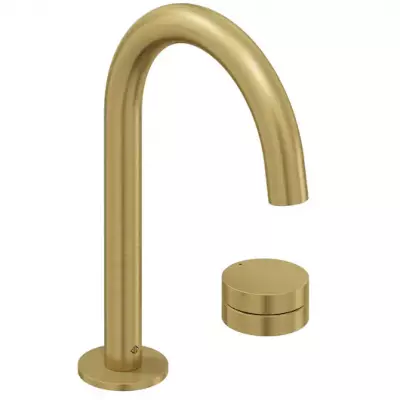 Mitigeur bec tube Grands Boulevards avec poign�e \ caresse\  Laiton bross� - JACOB DELAFON R�f. CE25387-SC-2MB