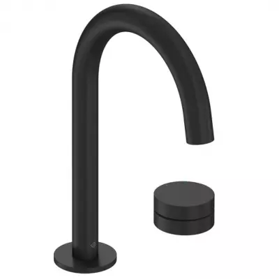 Mitigeur bec tube Grands Boulevards avec poign�e \ caresse\  Noir mat - JACOB DELAFON R�f. CE25387-SC-BL