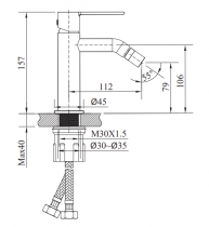 Mitigeur bidet Figaro Or brossé - O\'DESIGN Réf. FIG200OB