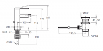 Mitigeur bidet Grands Boulevards Noir mat - Jacob Delafon Réf. E77982-4A-BL