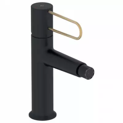 Mitigeur bidet Od�on Rive-gauche Noir mat / levier dor� - JACOB DELAFON R�f. E21033-GLD-BL