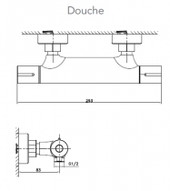 Mitigeur douche thermostatique Figaro Carbone - O\'DESIGN Réf. FIG350CA